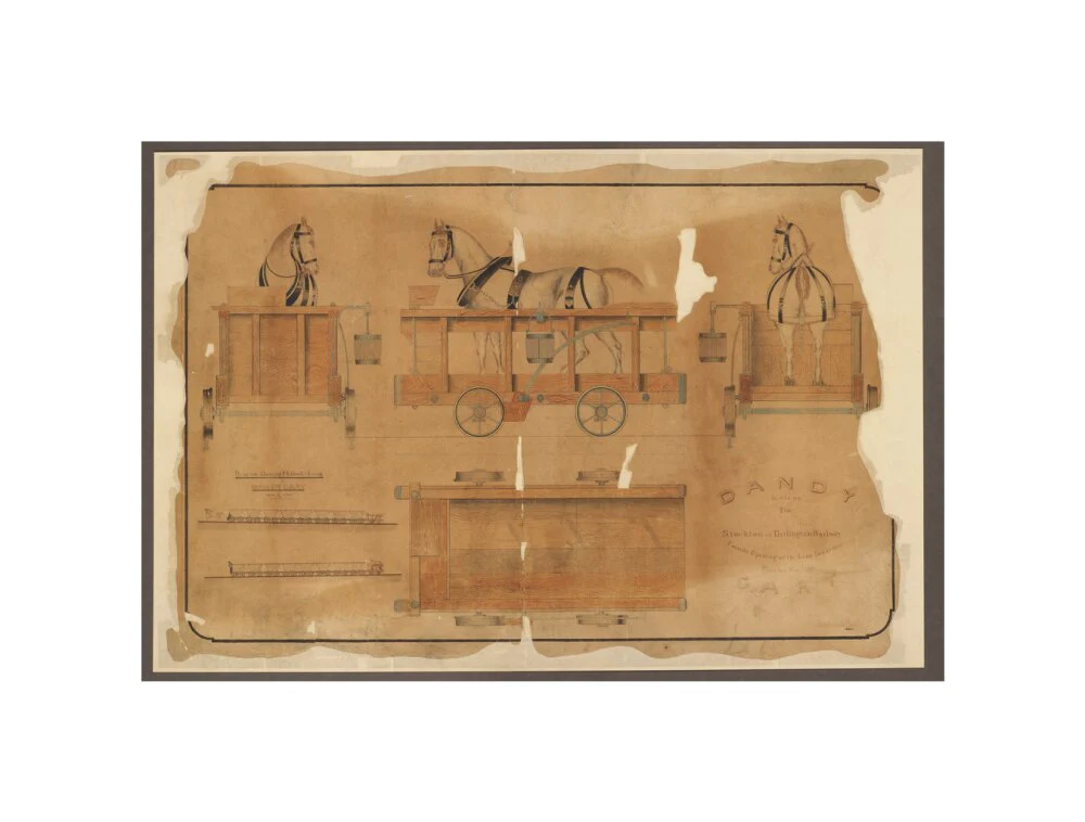 Drawing, Stockton & Darlington Railway dandy cart. - Image 27