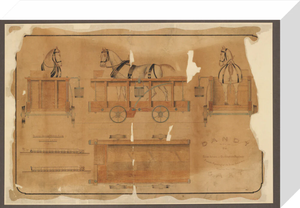 Drawing, Stockton & Darlington Railway dandy cart. - Image 31