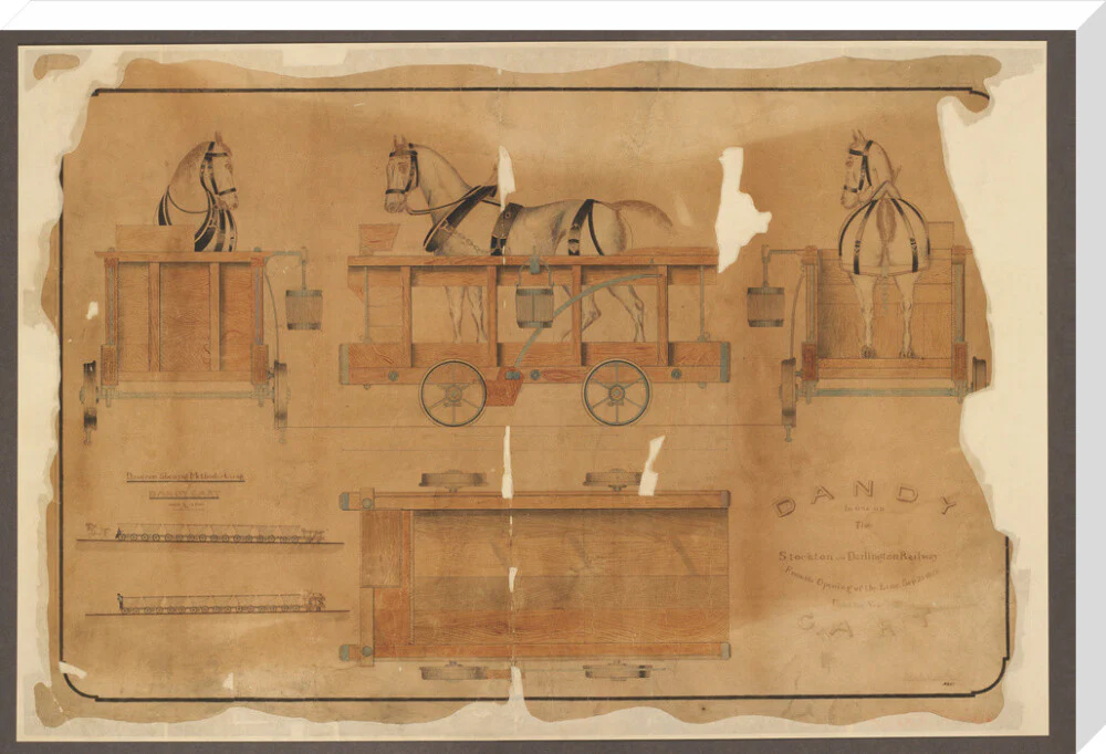 Drawing, Stockton & Darlington Railway dandy cart. - Image 34