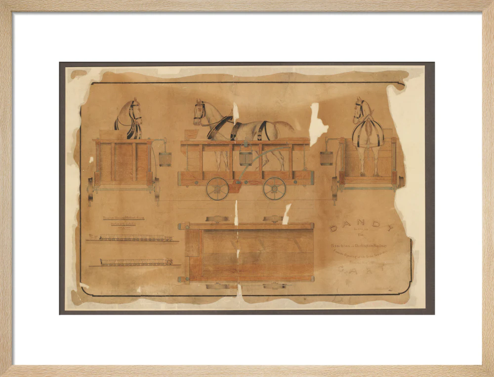 Drawing, Stockton & Darlington Railway dandy cart. - Image 49