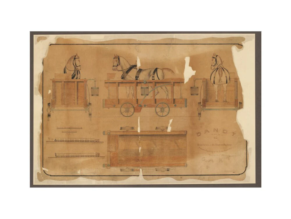 Drawing, Stockton & Darlington Railway dandy cart. - Image 50
