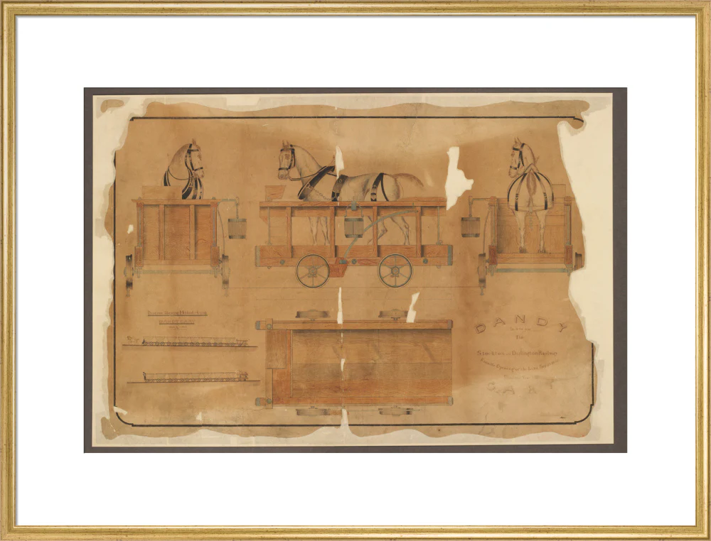 Drawing, Stockton & Darlington Railway dandy cart. - Image 58