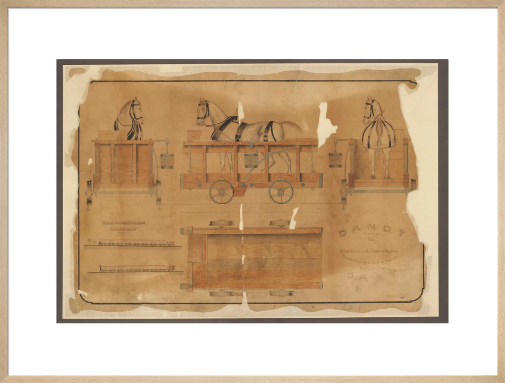 Drawing, Stockton & Darlington Railway dandy cart. - Image 59
