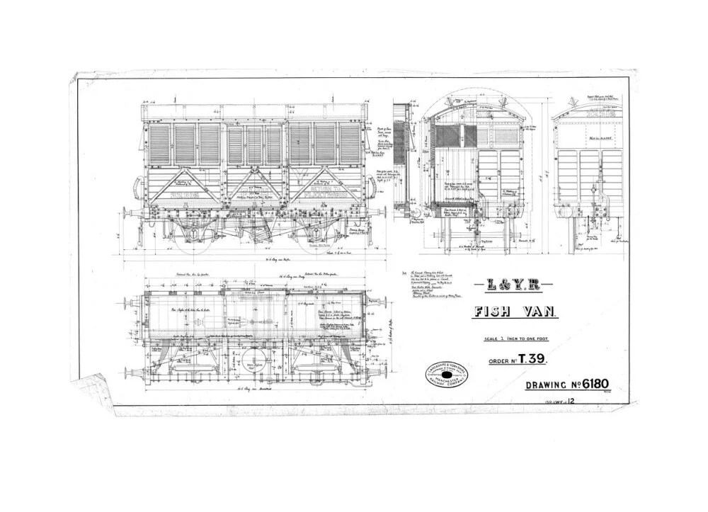 General arrangement of fish van, order T39, Lancashire and Yorkshire Railway, 1906. - Image 61