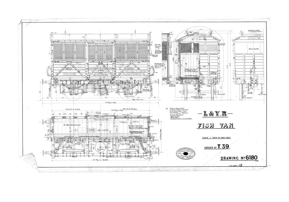 General arrangement of fish van, order T39, Lancashire and Yorkshire Railway, 1906. - Image 63