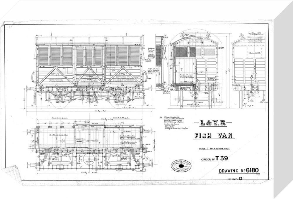 General arrangement of fish van, order T39, Lancashire and Yorkshire Railway, 1906. - Image 64