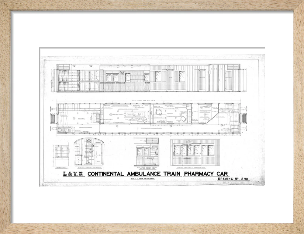 General arrangement of continental ambulance train pharmacy car. - Image 11