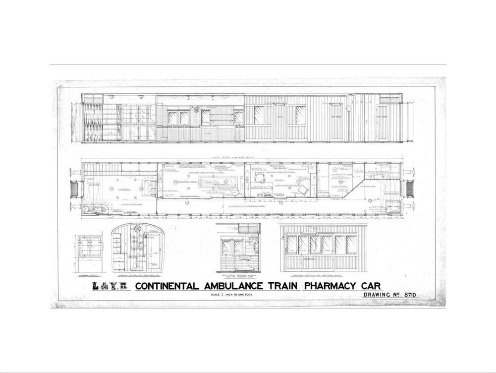 General arrangement of continental ambulance train pharmacy car. - Image 12