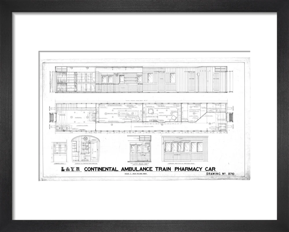 General arrangement of continental ambulance train pharmacy car. - Image 3