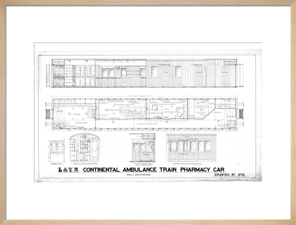 General arrangement of continental ambulance train pharmacy car. - Image 54
