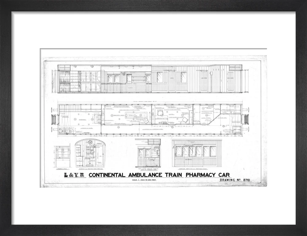 General arrangement of continental ambulance train pharmacy car. - Image 8