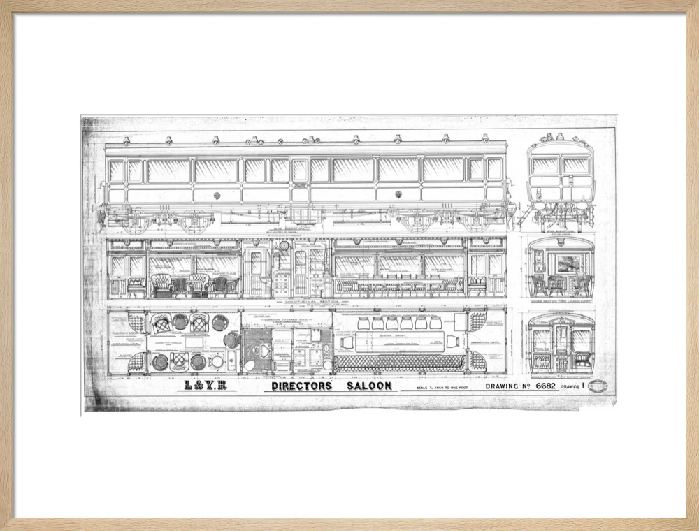 General arrangement of directors' saloon, Lancashire and Yorkshire Railway. - Image 21