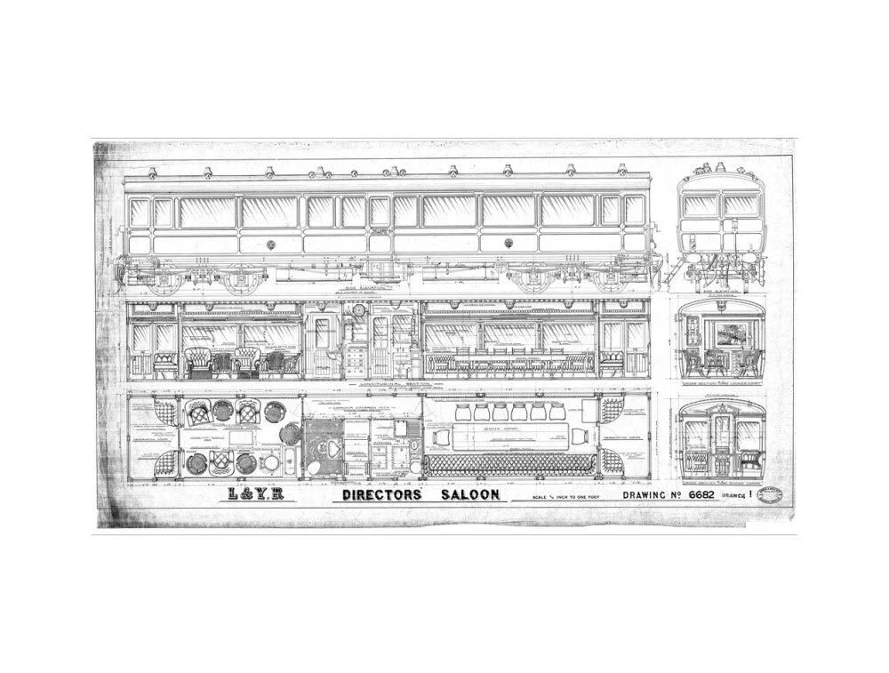 General arrangement of directors' saloon, Lancashire and Yorkshire Railway. - Image 22