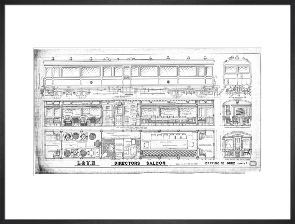 General arrangement of directors' saloon, Lancashire and Yorkshire Railway. - Image 23