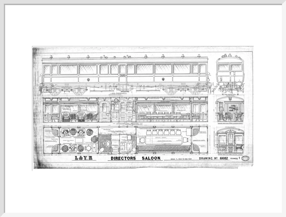 General arrangement of directors' saloon, Lancashire and Yorkshire Railway. - Image 24