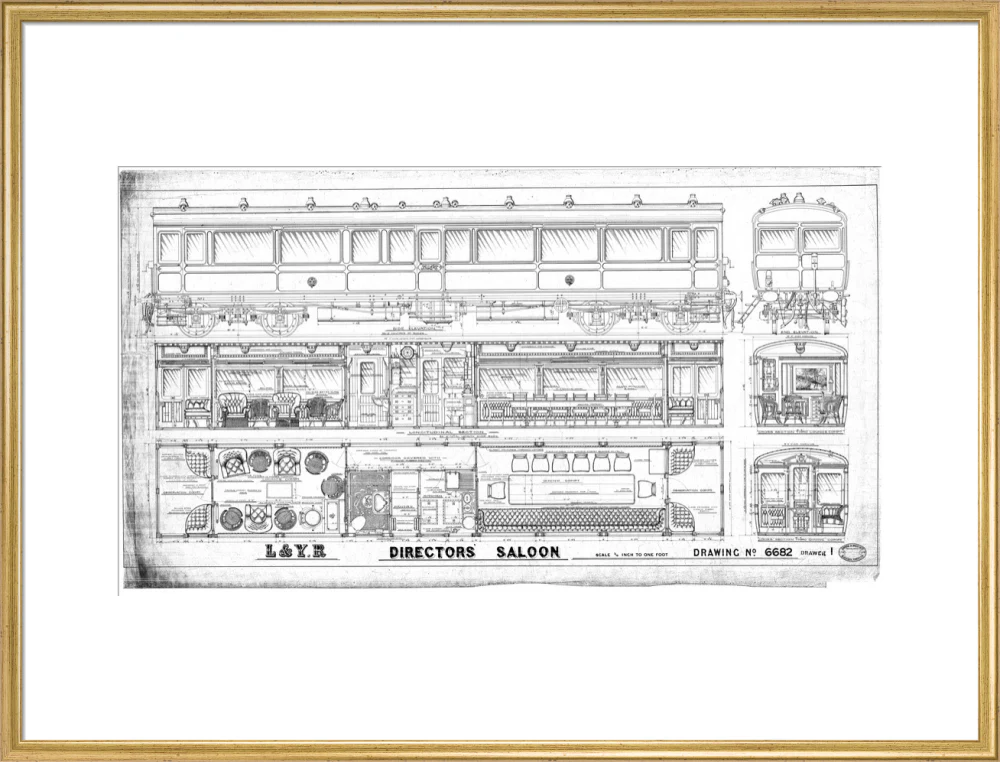 General arrangement of directors' saloon, Lancashire and Yorkshire Railway. - Image 25