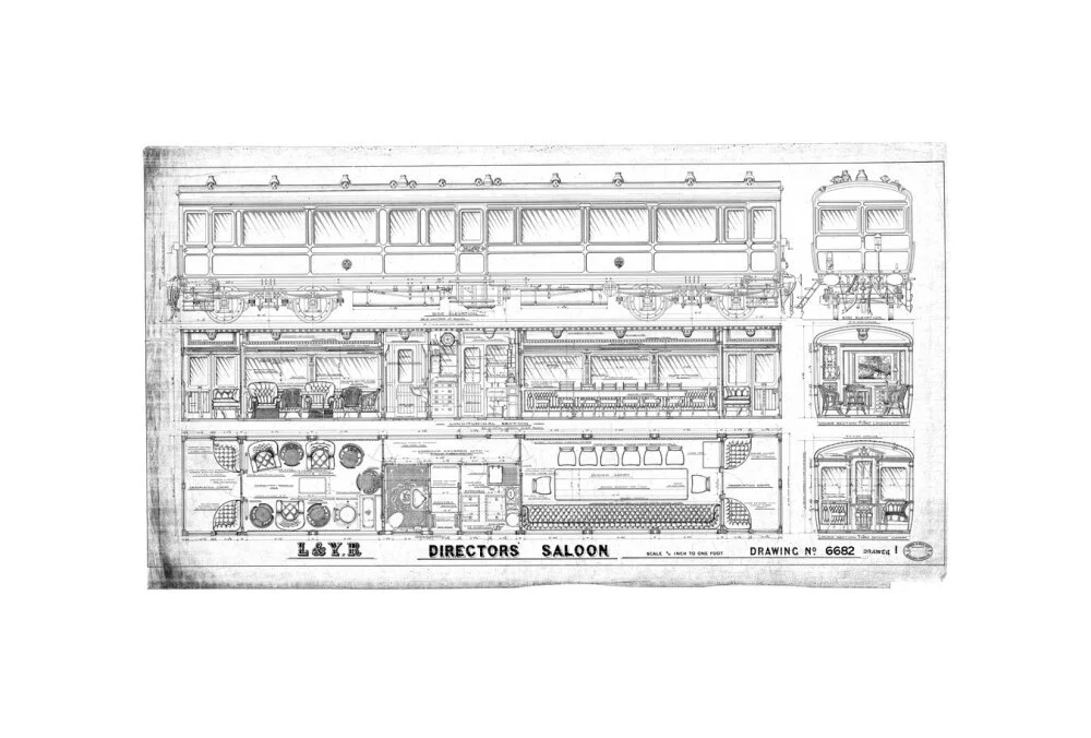 General arrangement of directors' saloon, Lancashire and Yorkshire Railway. - Image 27