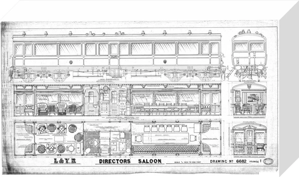 General arrangement of directors' saloon, Lancashire and Yorkshire Railway. - Image 31