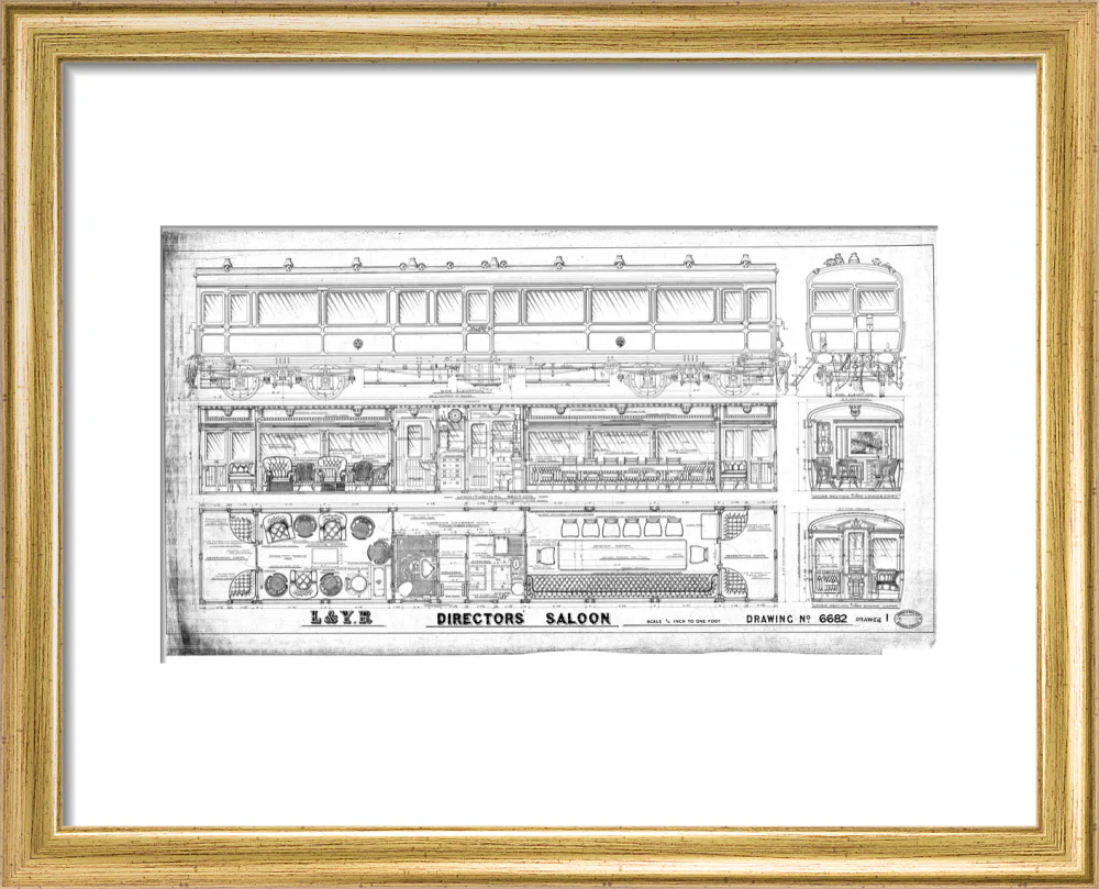 General arrangement of directors' saloon, Lancashire and Yorkshire Railway. - Image 38