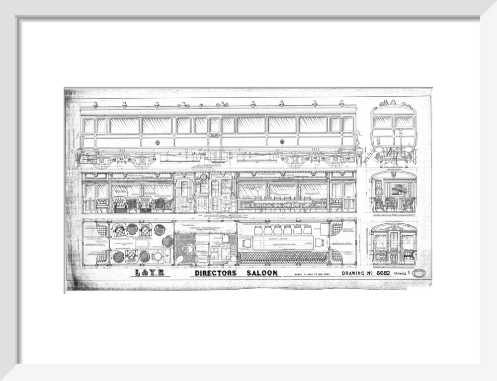 General arrangement of directors' saloon, Lancashire and Yorkshire Railway. - Image 42