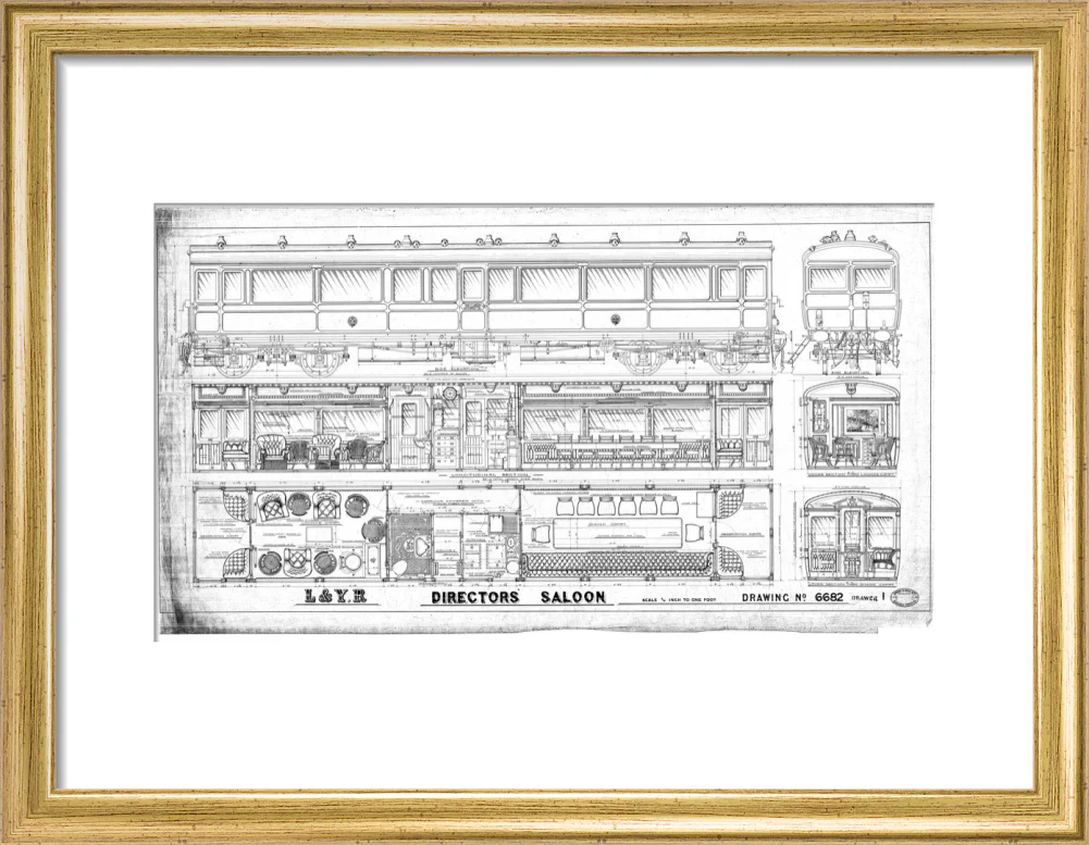 General arrangement of directors' saloon, Lancashire and Yorkshire Railway. - Image 43