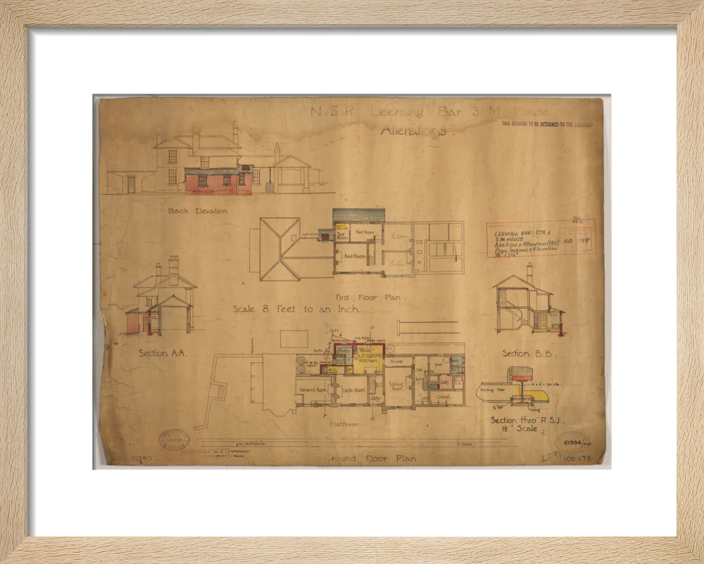 Alterations to Leeming Bar station master's house, showing extension of kitchen and pantry, North Eastern Railway, 1911. - Image 6