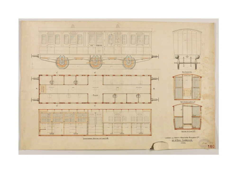 30'6'' dog carriage with 26 kennels and attendant's accommodation, designed at request of Charles Crufts. - Image 29