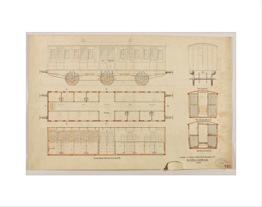 30'6'' dog carriage with 26 kennels and attendant's accommodation, designed at request of Charles Crufts. - Image 35
