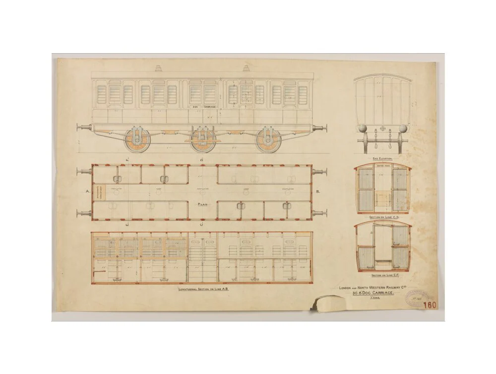 30'6'' dog carriage with 26 kennels and attendant's accommodation, designed at request of Charles Crufts. - Image 55