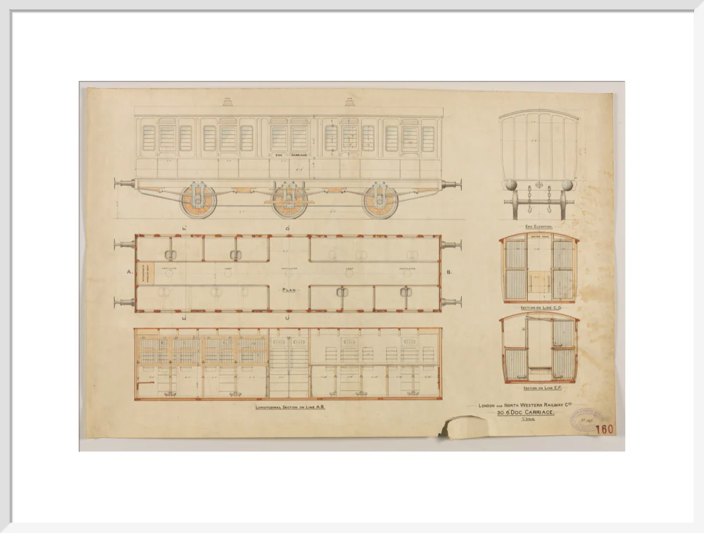 30'6'' dog carriage with 26 kennels and attendant's accommodation, designed at request of Charles Crufts. - Image 57