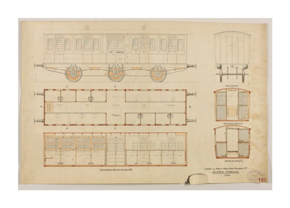 30'6'' dog carriage with 26 kennels and attendant's accommodation, designed at request of Charles Crufts. - Image 63