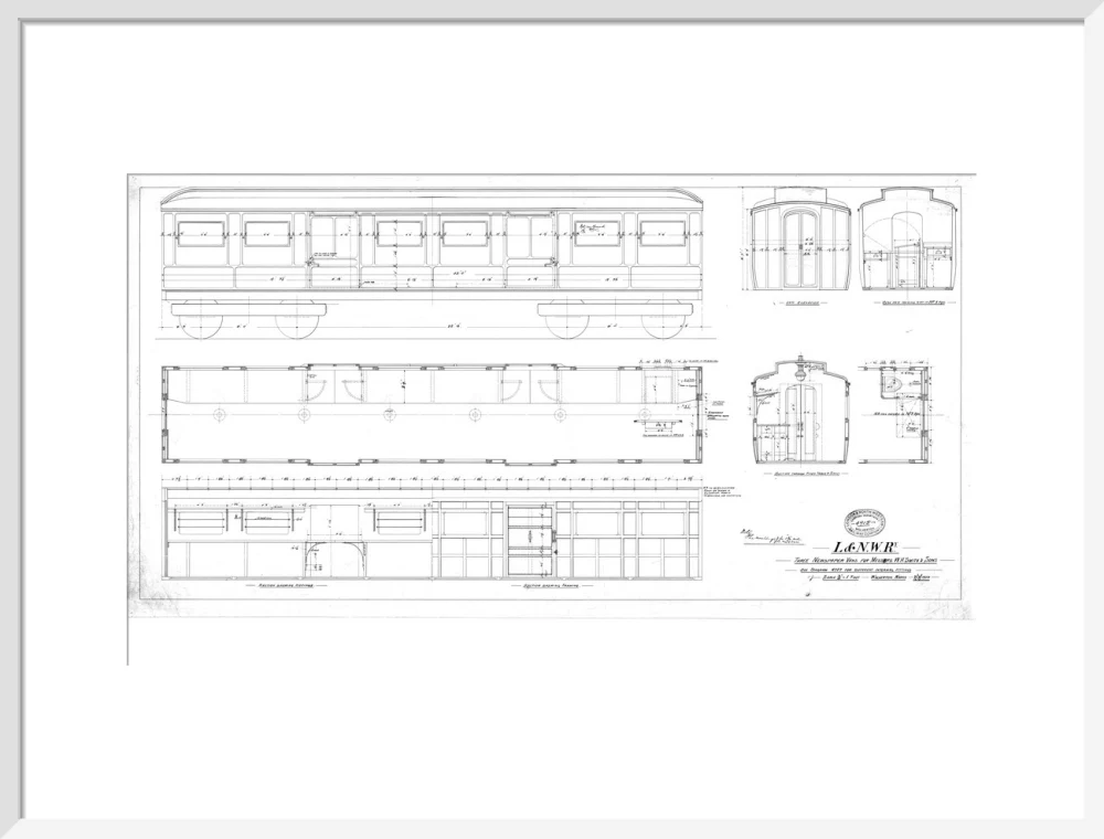 Drawing for three newspaper vans for Messrs W. H. Smith & Sons, London and North Western Railway, 1900. - Image 19