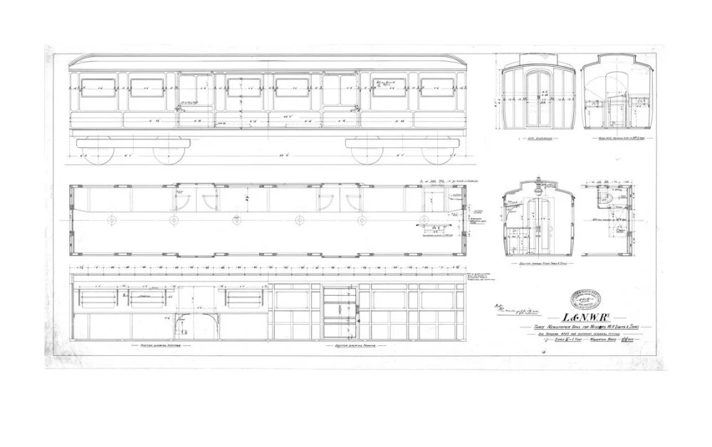 Drawing for three newspaper vans for Messrs W. H. Smith & Sons, London and North Western Railway, 1900. - Image 30