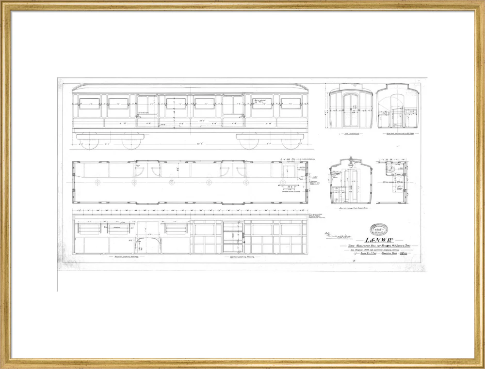 Drawing for three newspaper vans for Messrs W. H. Smith & Sons, London and North Western Railway, 1900. - Image 58