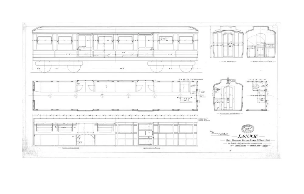 Drawing for three newspaper vans for Messrs W. H. Smith & Sons, London and North Western Railway, 1900. - Image 62