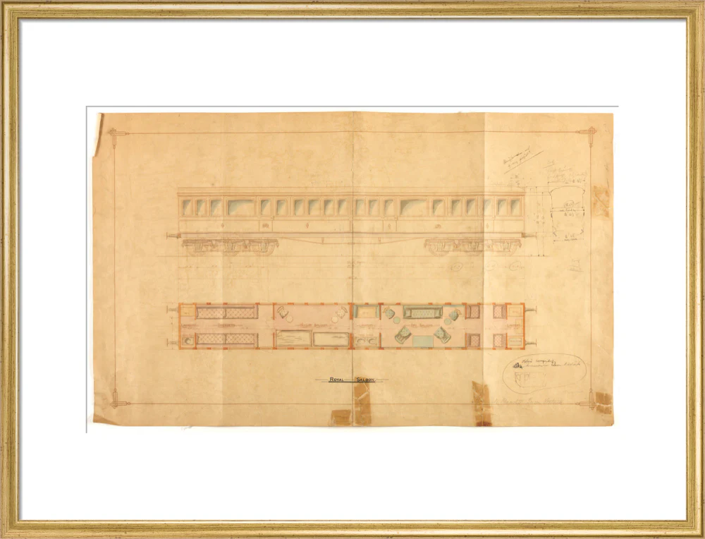 Drawing of 12 wheel royal saloon for Queen Victoria, London and North Western Railway. - Image 20