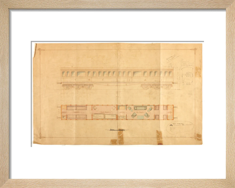 Drawing of 12 wheel royal saloon for Queen Victoria, London and North Western Railway. - Image 39