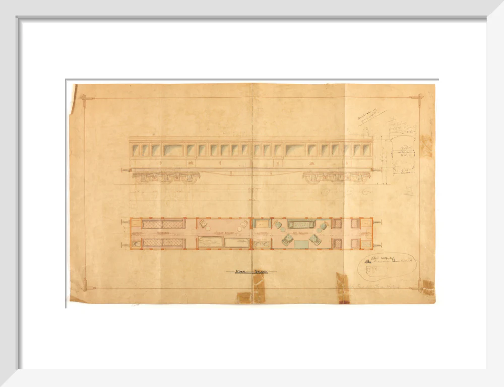 Drawing of 12 wheel royal saloon for Queen Victoria, London and North Western Railway. - Image 42