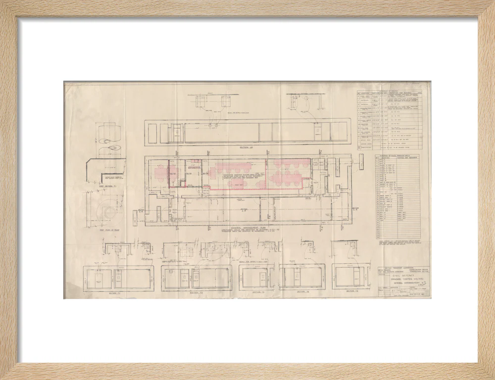 General arrangement of standard control shelters for civil defence (nuclear air raid bunker). - Image 11