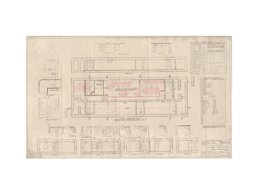 General arrangement of standard control shelters for civil defence (nuclear air raid bunker). - Image 12