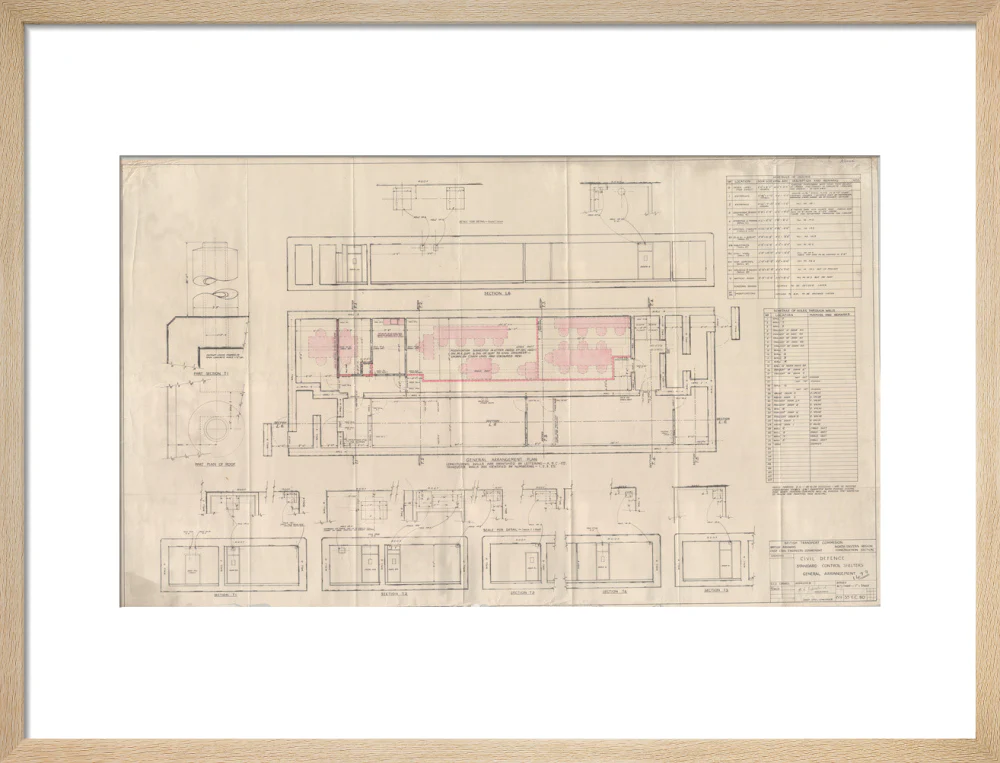 General arrangement of standard control shelters for civil defence (nuclear air raid bunker). - Image 16