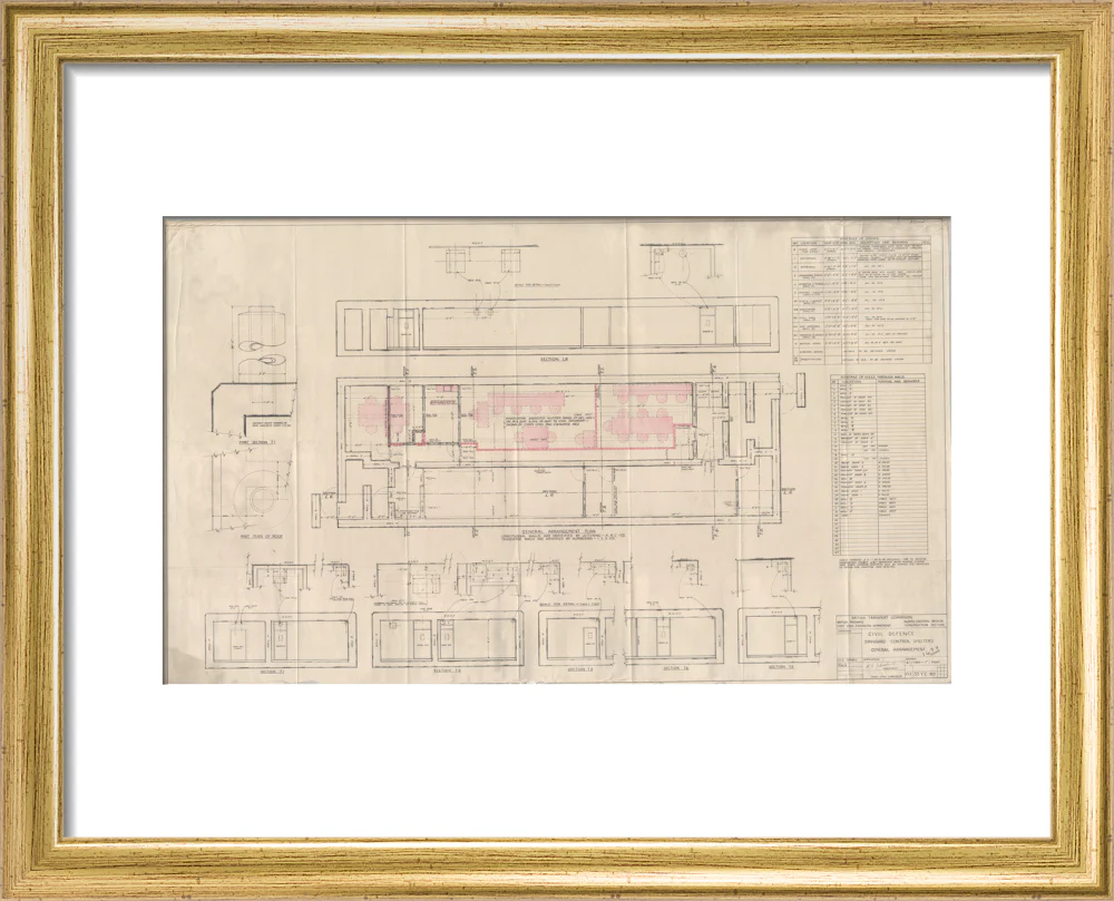General arrangement of standard control shelters for civil defence (nuclear air raid bunker). - Image 38