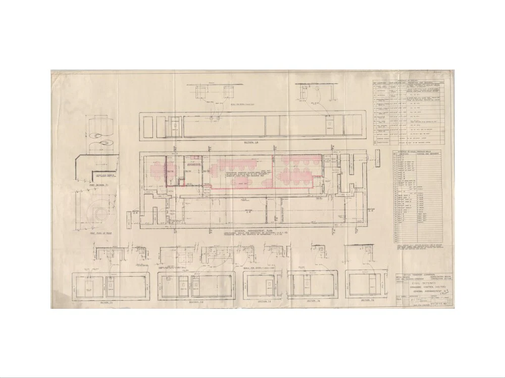 General arrangement of standard control shelters for civil defence (nuclear air raid bunker). - Image 40