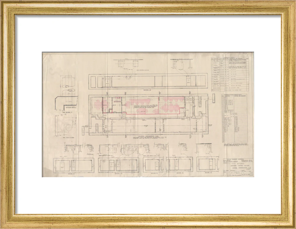 General arrangement of standard control shelters for civil defence (nuclear air raid bunker). - Image 43