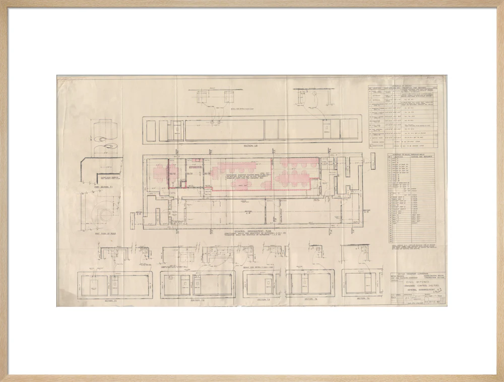 General arrangement of standard control shelters for civil defence (nuclear air raid bunker). - Image 59
