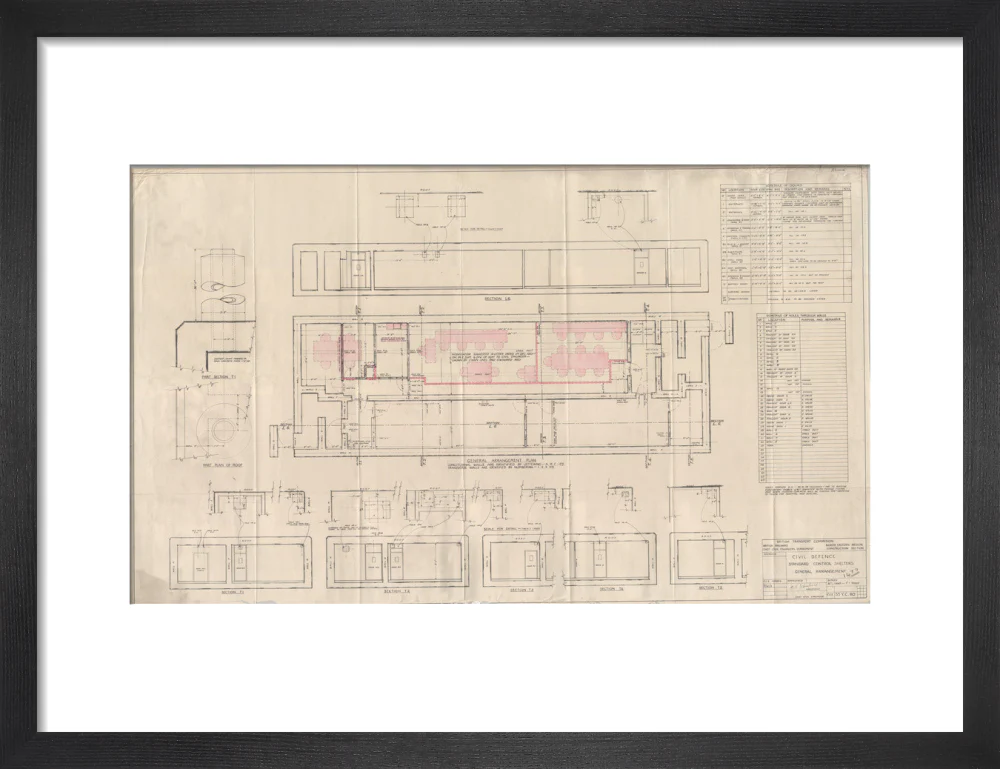 General arrangement of standard control shelters for civil defence (nuclear air raid bunker). - Image 8