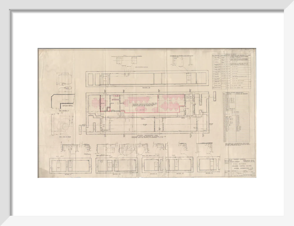 General arrangement of standard control shelters for civil defence (nuclear air raid bunker). - Image 9