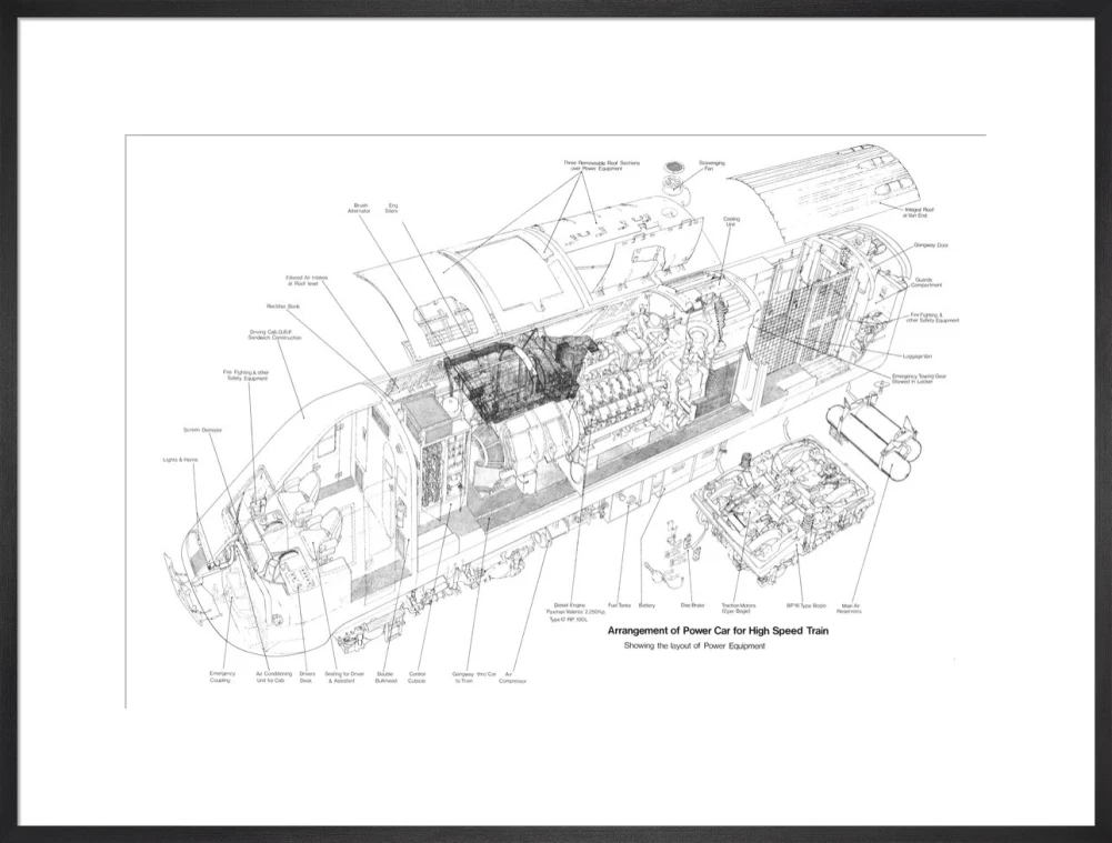 Arrangement of power car for High Speed Train (class 43, Intercity 125). - Image 23