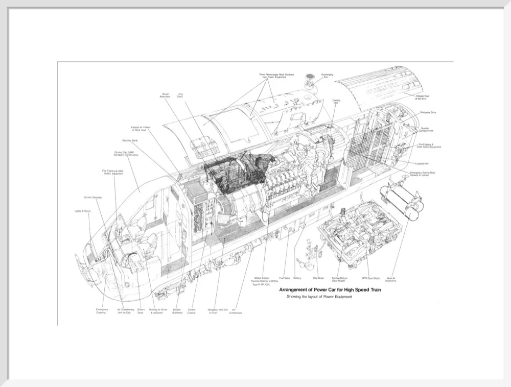 Arrangement of power car for High Speed Train (class 43, Intercity 125). - Image 24