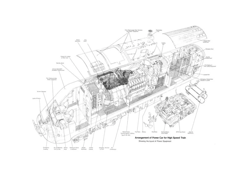 Arrangement of power car for High Speed Train (class 43, Intercity 125). - Image 61